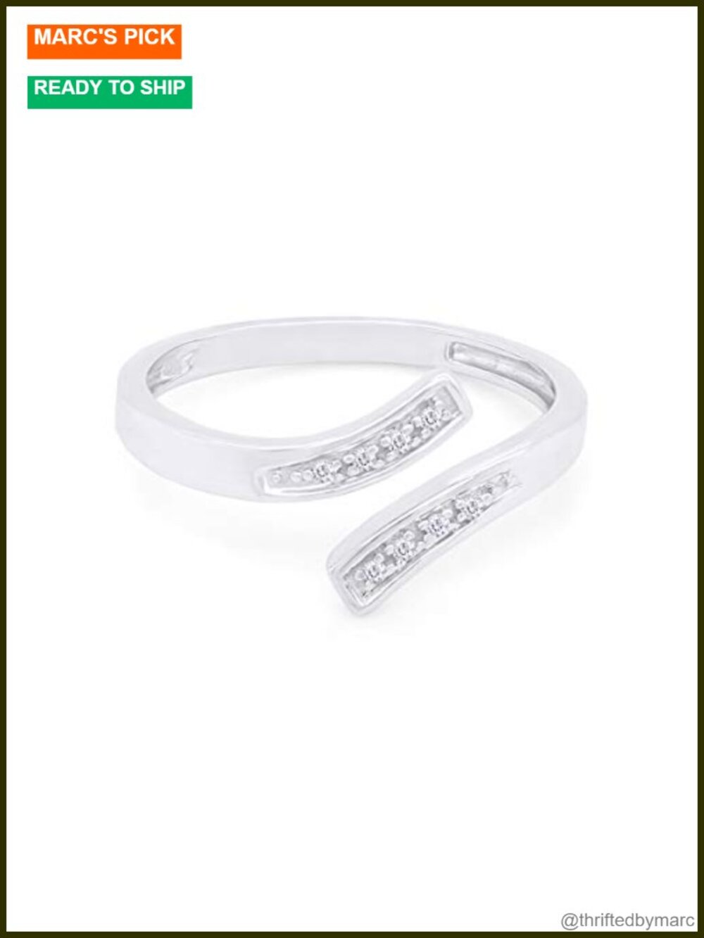 Adjustable Bypass Toe Ring for Women, 14K White Gold Over Sterling Silver,